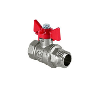Кран шаровой 3/4" ВР/НР (бабочка) никель VALFEX — изображение 1