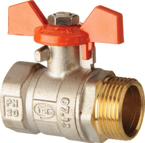 Кран шаровой 1/2" ВР/НР (бабочка) PN20 TERMA-R