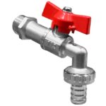 Кран шаровой водоразборный со штуцером 1/2" НР (бабочка) никель VALFEX