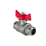 Кран шаровой 1/2" НР/НР (бабочка) никель VALFEX