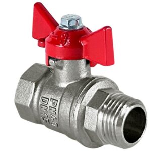 Кран шаровой 3/4" ВР/НР (бабочка) никель VALFEX