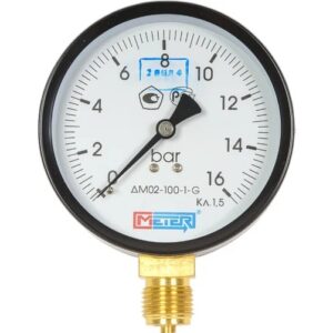 Манометр ДМ02-100 радиальный Дк100мм 0-10 бар кл.1,5 G1/2" Метер