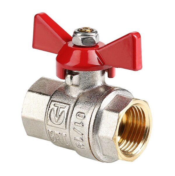 Кран шаровой 3/4" ВР/ВР (бабочка) никель VALTEC BASE
