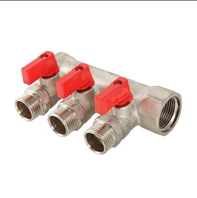 Коллектор с с отсекающими кранами (3/4" х 1/2") - 3 выхода VALTEC