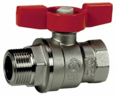 Кран шаровой 3/4" ВР/НР (бабочка) никель Giacomini