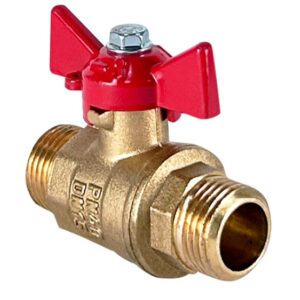 Кран шаровой 1/2" НР/НР ручка-бабочка, латунный VALFEX