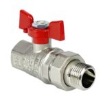 Кран шаровой 1" ВР/НР (бабочка) никель (Американка) PREMIUM VALFEX